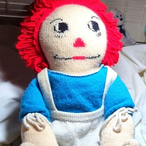 Raggedy Ann Handmade Knit Doll